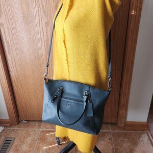 COACH Moss Green pebble leather gunmetal hardware Prairie Satchel 58874